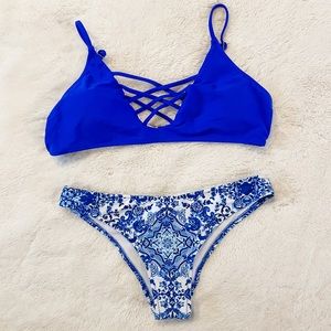 Zaful Blue Boho Bikini